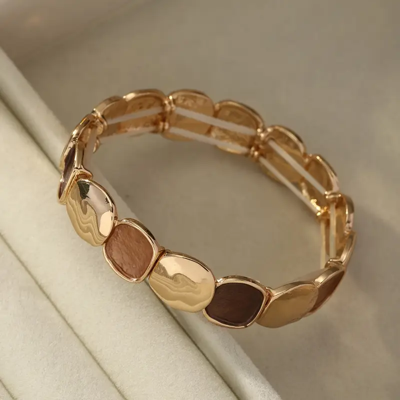 Pulsera elástica chapada en oro